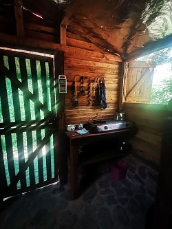 Inside the bush cabin